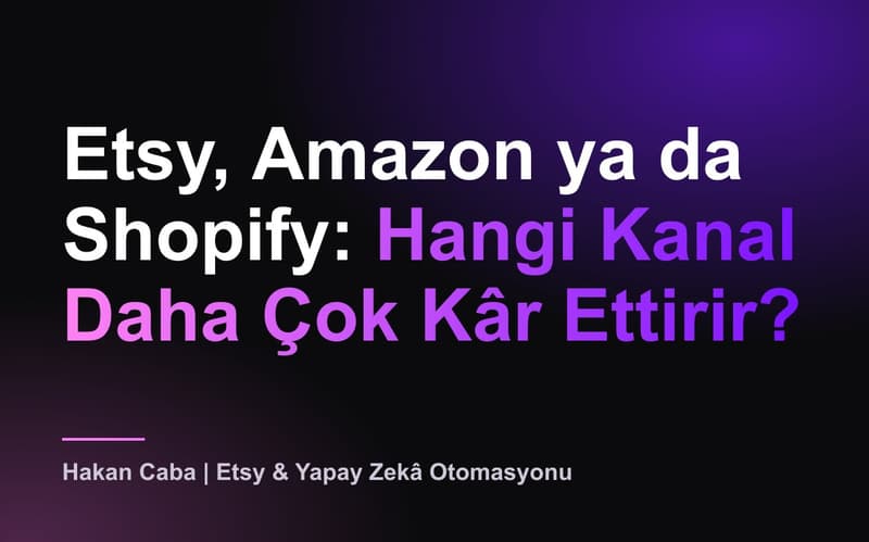 Etsy, Amazon ve Shopify Kâr Hesaplayıcı