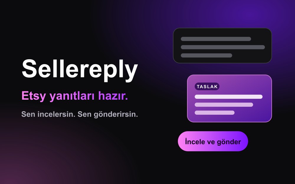 Etsy alıcı yanıtlarını taslak olarak hazırlayan Chrome eklentisi Sellereply